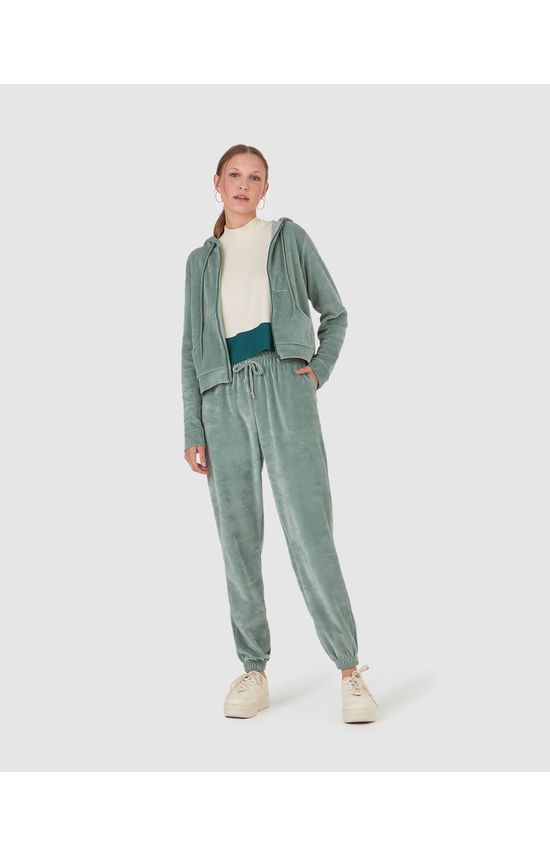 Calça Básica Feminina Jogger Em Malha Plush