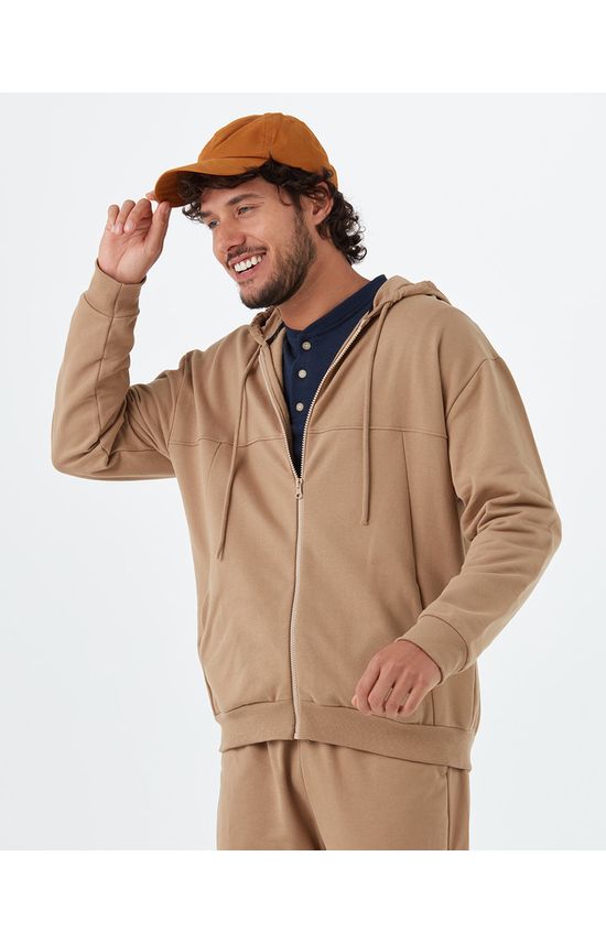 Jaqueta Masculina Relaxed Fit Estampa Costas Em Moletom Flanelado