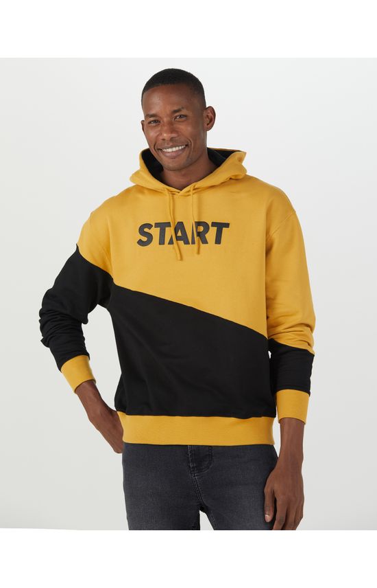 Blusão Masculino Box Bicolor Start Em Moletom Flanelado