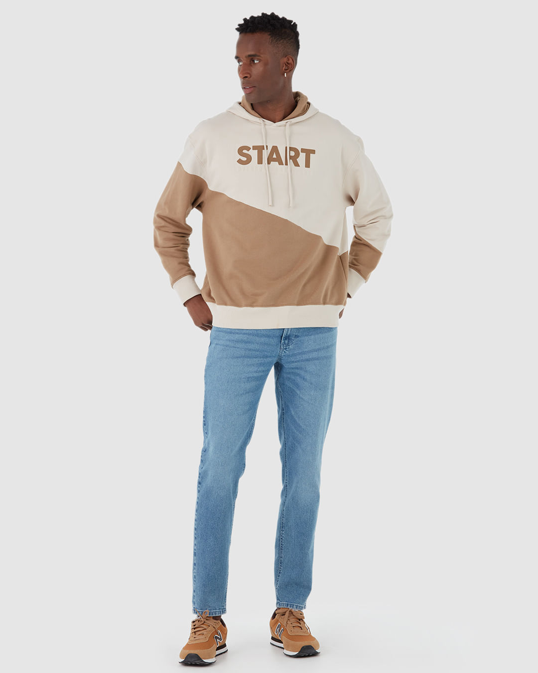 Blusão Masculino Box Bicolor Start Em Moletom Flanelado - Imagem 7