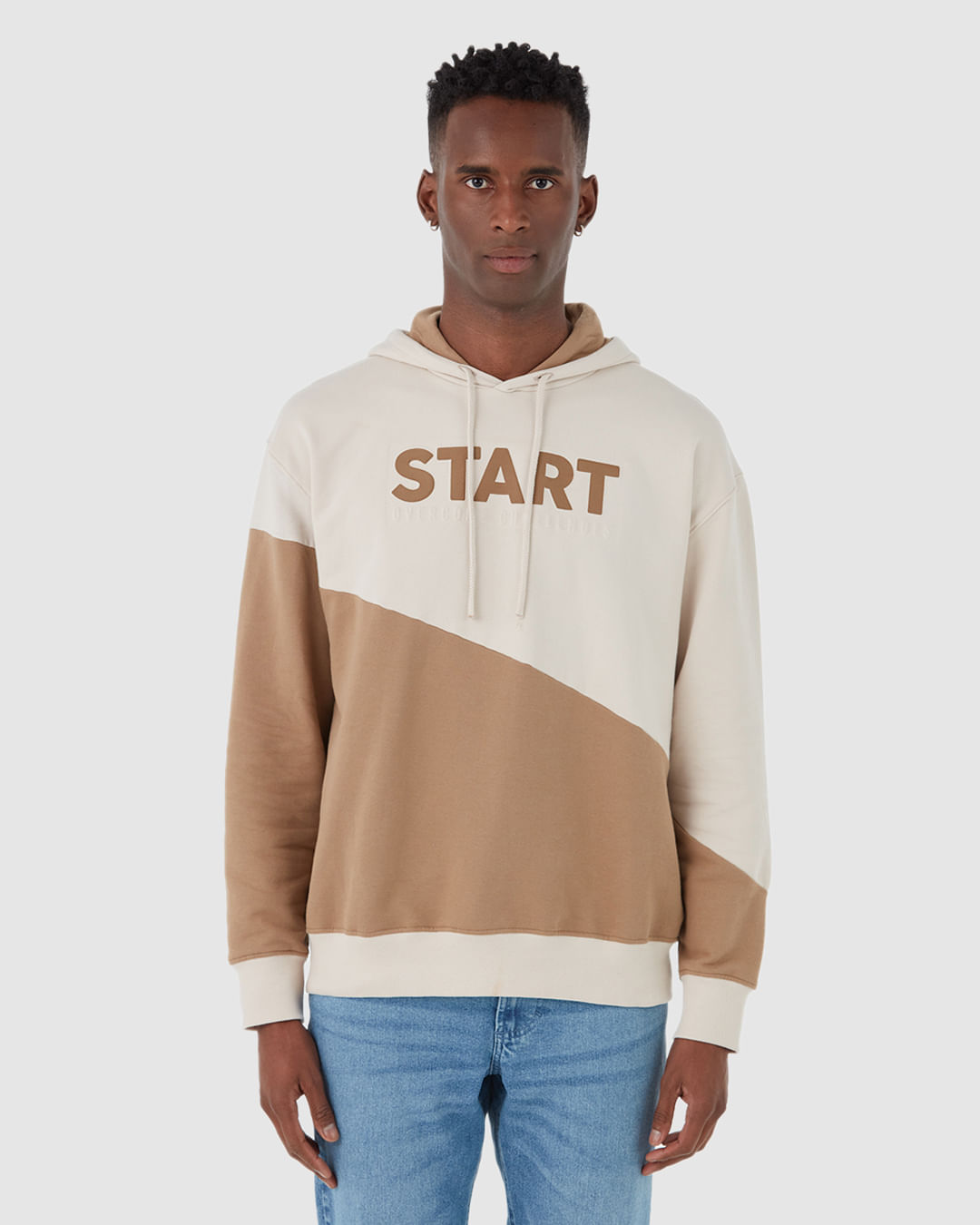 Blusão Masculino Box Bicolor Start Em Moletom Flanelado - Imagem 19