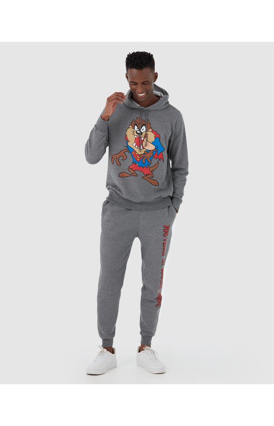 Calça Jogger Masculina Looney Tunes Em Moletom Flanelado