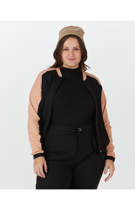 Jaqueta Bomber Feminina Plus Size Em Moletom Stretch Flanelado