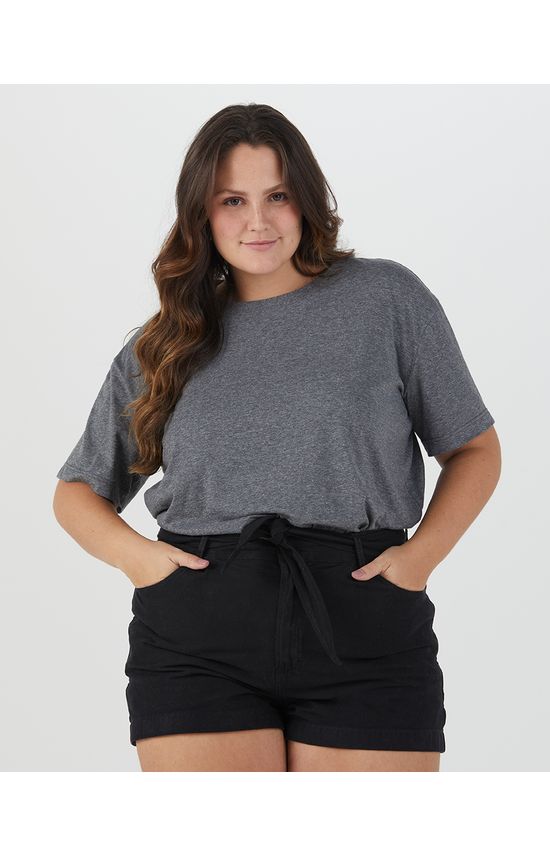 Blusa Básica Feminina Plus Size Cava Deslocada Em Algodão