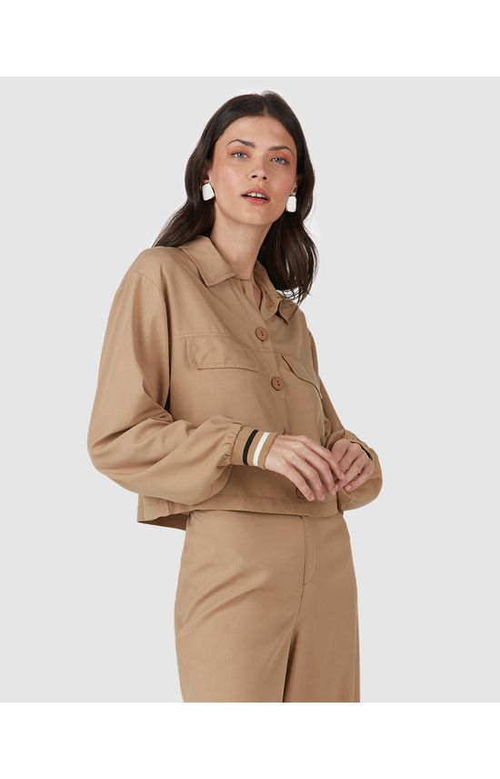 Camisa Feminina Punho Retilínea Em Viscose