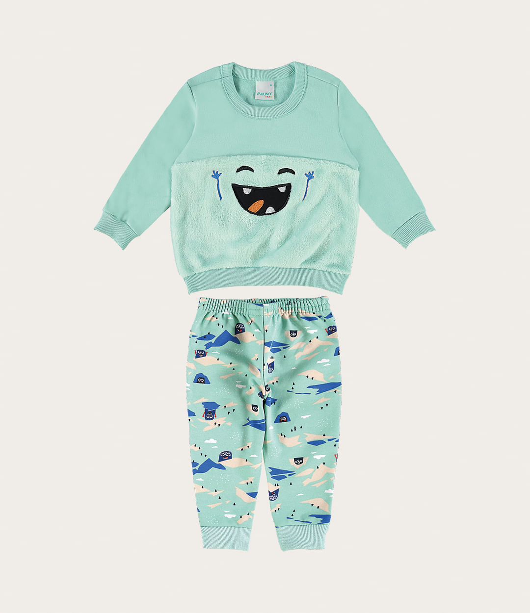 Conjunto Infantil Menino Monstrinho em Pelúcia Malwee Kids
