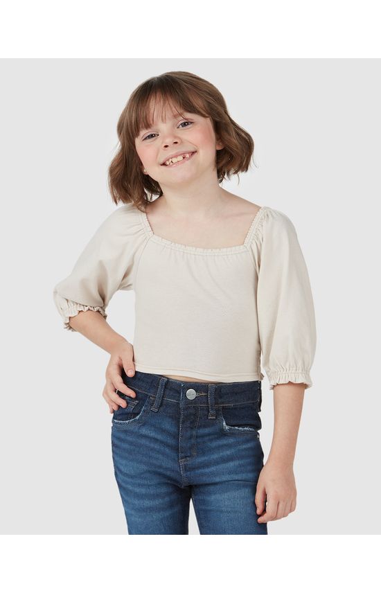 Blusa Infantil Menina Decote Ombro A Ombro Em Algodão Malwee Kids