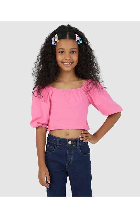 Blusa Infantil Menina Decote Ombro A Ombro Em Algodão Malwee Kids