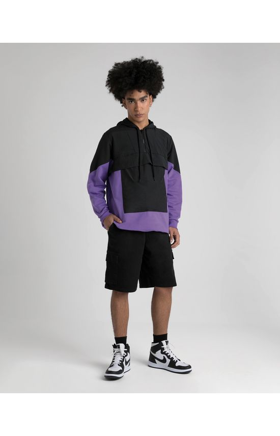 Blusão Anorak Masculino Bolso Frontal Em Moletom - ENFIM