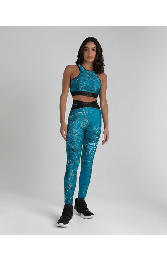 Calça Legging Feminina Estampada Em Malha Poliéster - ENFIM