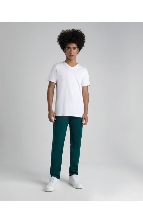 Calça Chino Loose Masculina Em Sarja Com Elastano - ENFIM