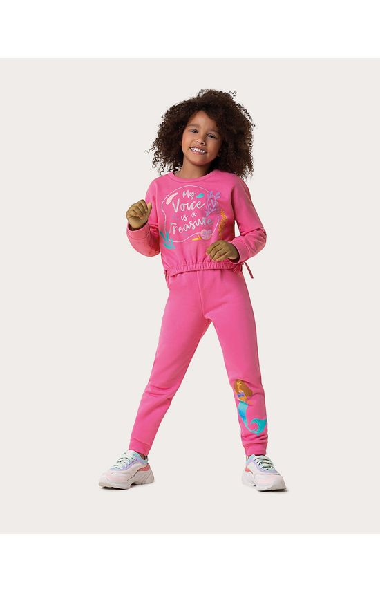 Conjunto Infantil Menina A Pequena Sereia Disney Em Moletom Malwee Kids