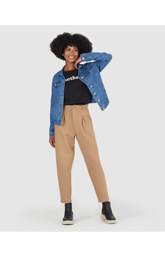 Calça Cenoura Feminina Em Moletom Soft Flanelado