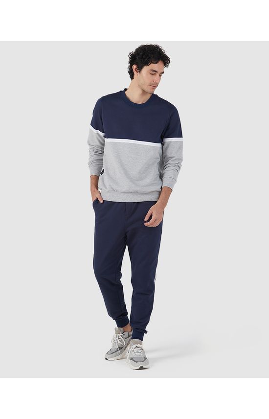 Calça Básica Masculina Jogger Recorte Lateral Em Moletom Flanelado