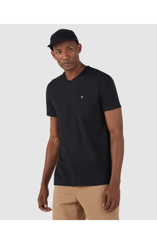 Camiseta Básica Masculina Com Bordado Em Malha Botonê