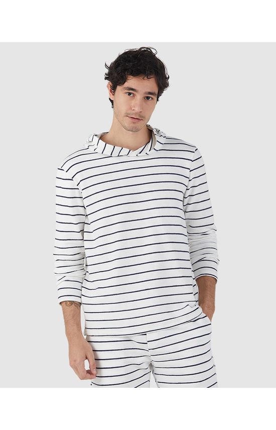 Camiseta Slim Masculina Listrada Com Capuz Em Algodão