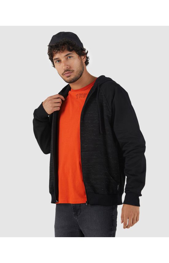 Jaqueta Masculina Manga Raglan Em Moletom Rajado