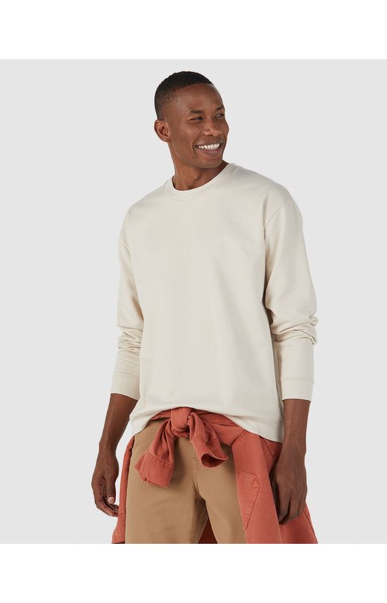 Blusão Básico Masculino Relaxed Fit Em Moletom Flanelado
