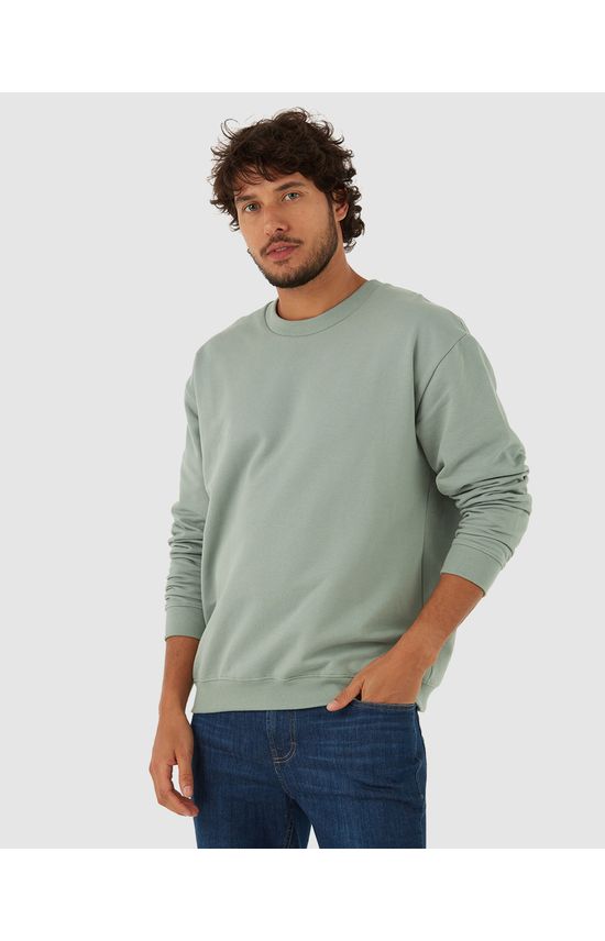 Blusão Básico Masculino Relaxed Fit Em Moletom Flanelado