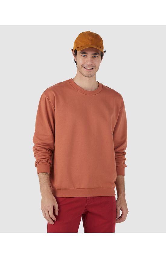 Blusão Básico Masculino Relaxed Fit Em Moletom Flanelado
