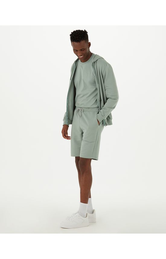 Bermuda Básica Masculina Cintura Média Em Moletom Sem Flanela
