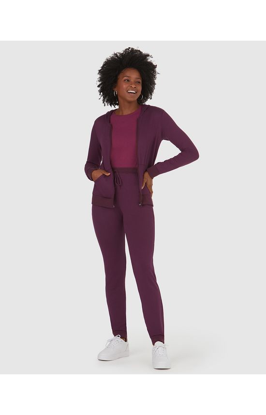 Calça Básica Feminina Jogger Em Moletinho De Viscose