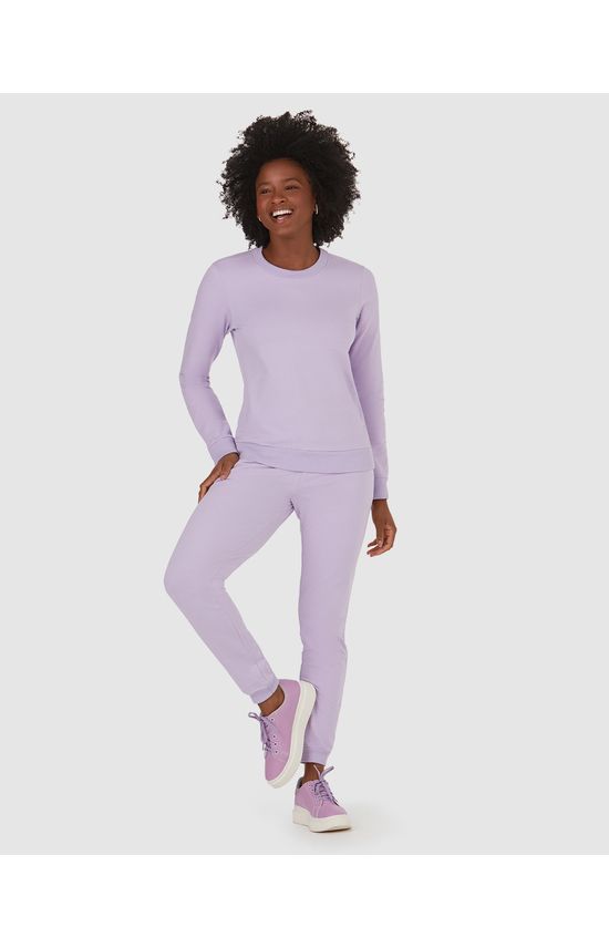 Calça Básica Feminina Jogger Em Moletom Stretch
