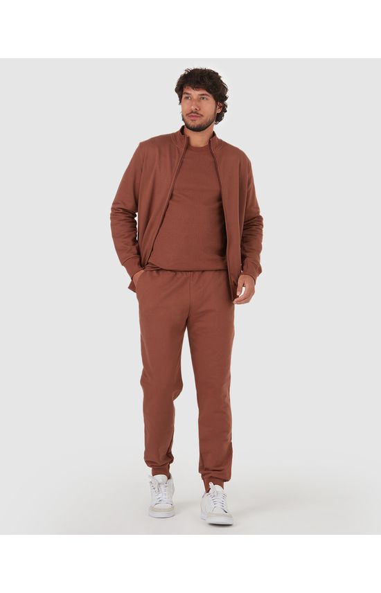 Calça Básica Masculina Cós Elástico Em Moletom Flanelado