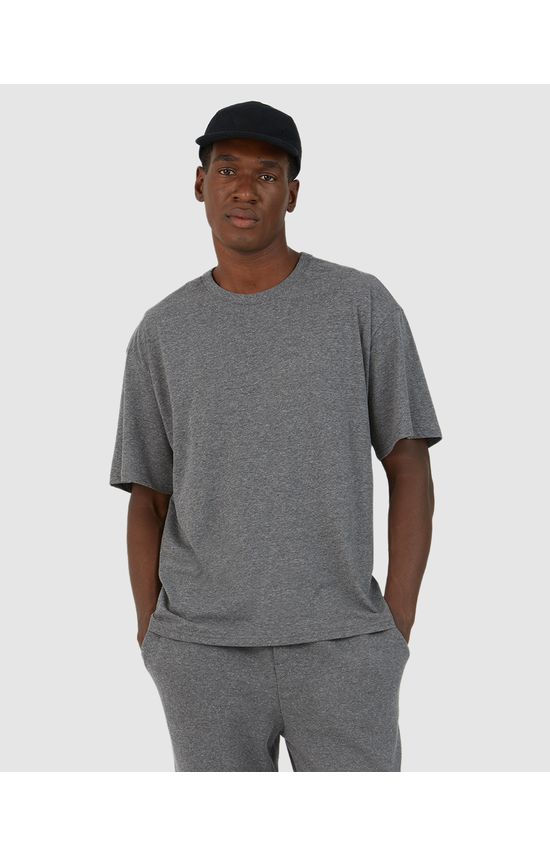 Camiseta Básica Masculina Box Com Decote Redondo Em Algodão