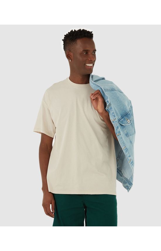 Camiseta Básica Masculina Box Com Decote Redondo Em Algodão