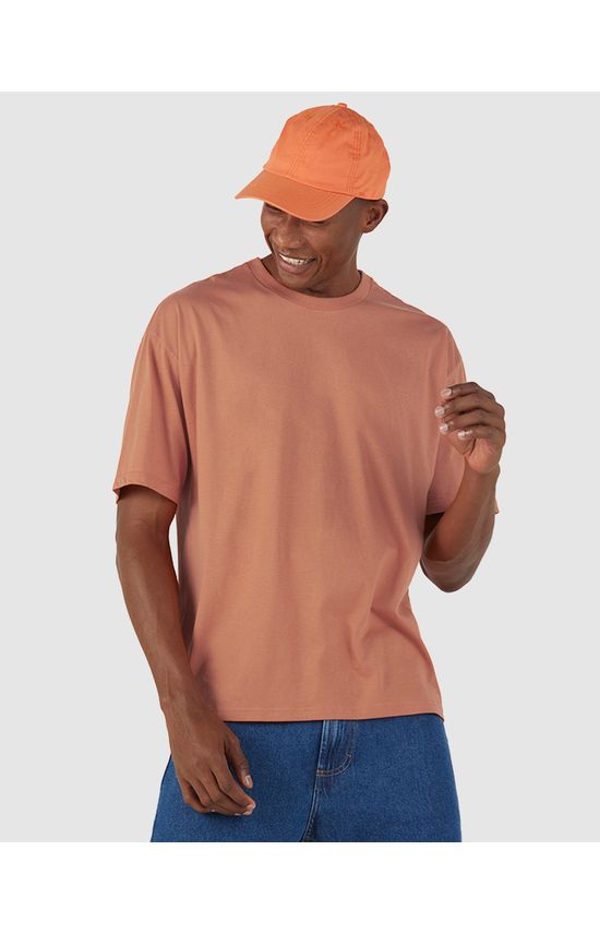 Camiseta Básica Masculina Box Com Decote Redondo Em Algodão