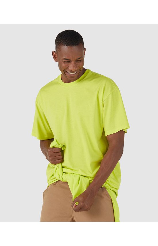 Camiseta Básica Masculina Box Com Decote Redondo Em Algodão
