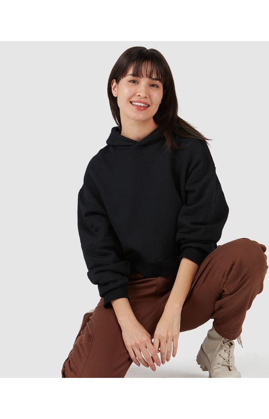 Blusão Feminino Com Capuz Em Moletom Flanelado