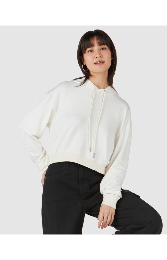 Blusão Básico Feminino Capuz Forrado Em Moletinho De Viscose