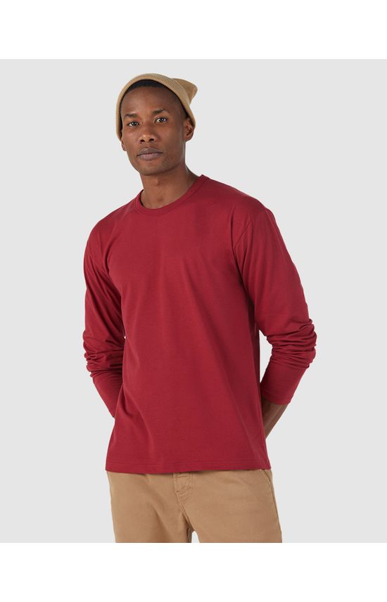 Camiseta Básica Masculina Manga Longa Em Algodão