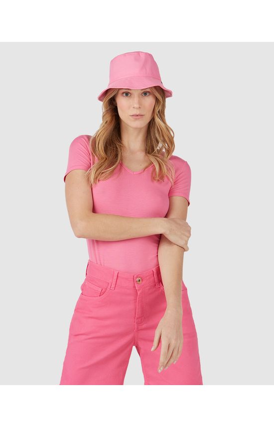 Blusa Básica Feminina Decote V Em Viscose Stretch