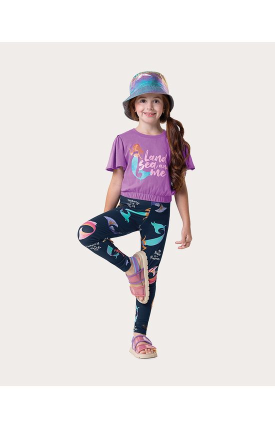 Blusa Infantil Menina Manga Ampla A Pequena Sereia Disney Malwee Kids