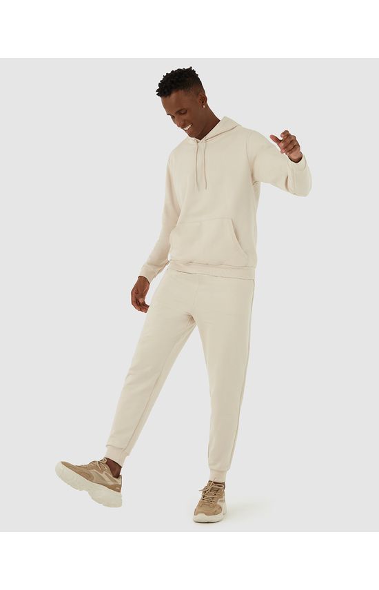 Calça Básica Masculina Jogger Em Moletom Flanelado
