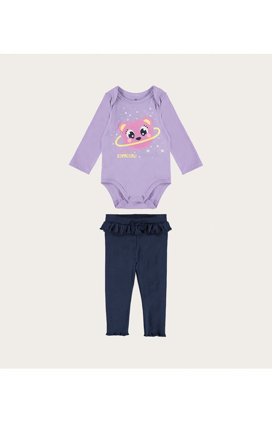 Conjunto Infantil Body Bebê Em Algodão Malwee Kids