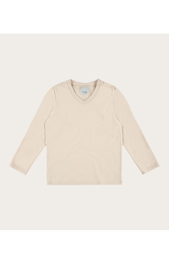 Camiseta Infantil Menino Decote V Manga Longa Em Algodão Malwee Kids