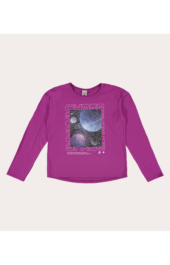 Blusa Menina Mullet Cyber Space Em Algodão Malwee Kids