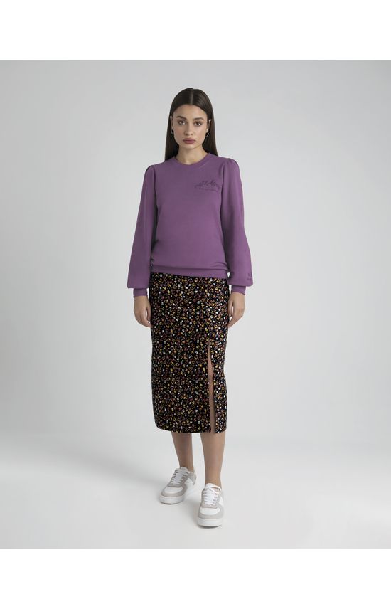 Blusão Amplo Feminino Mangas Bufantes Em Moletom Flanelado