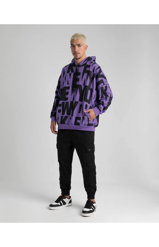 Blusão Oversized Masculino Lettering Em Moletom Flanelado