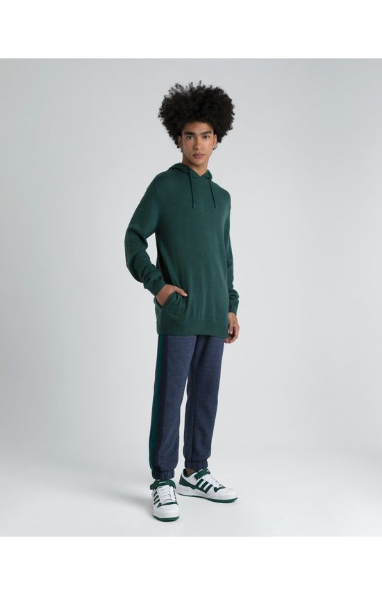 Calça Jogger Masculina Recorte Lateral Em Moletom Rajado Sustentável