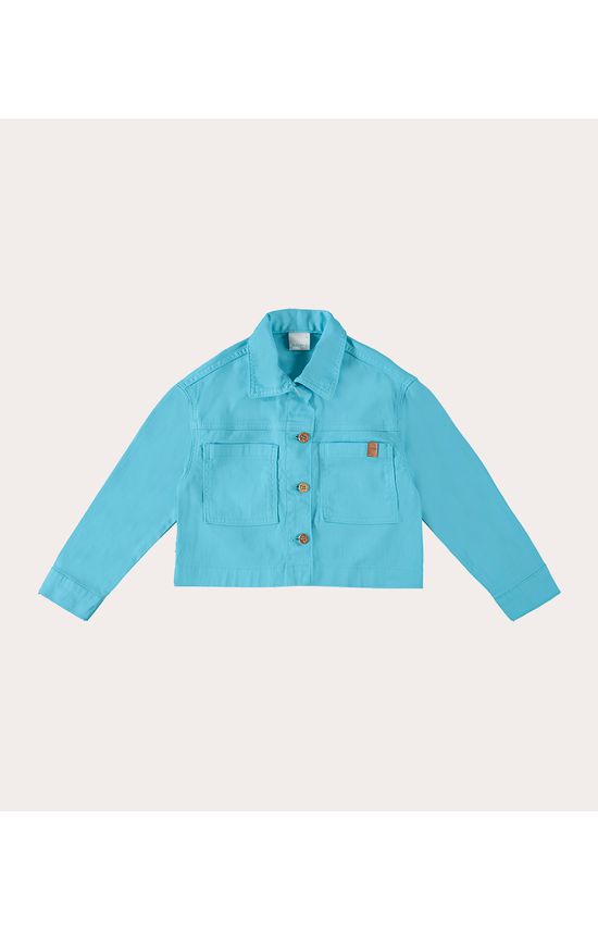 Shirt Jacket Cropped Infantil Menina Em Sarja Com Elastano Malwee Kids