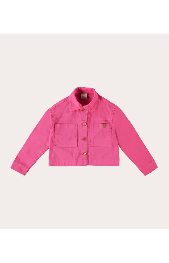 Shirt Jacket Cropped Infantil Menina Em Sarja Com Elastano Malwee Kids