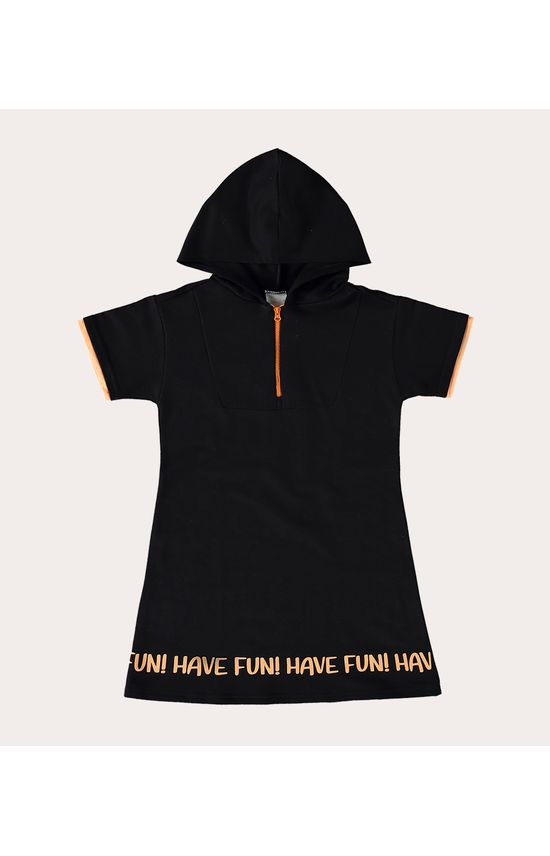 Vestido Infantil Com Capuz Em Moletinho Malwee Kids
