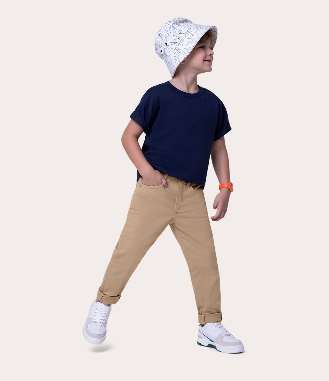 Calça Infantil Menino Skinny Em Sarja Com Elastano Malwee Kids