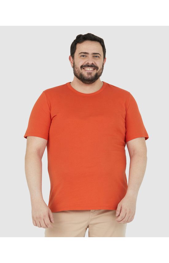 Camiseta Básica Masculina Plus Size Decote Redondo Em Algodão
