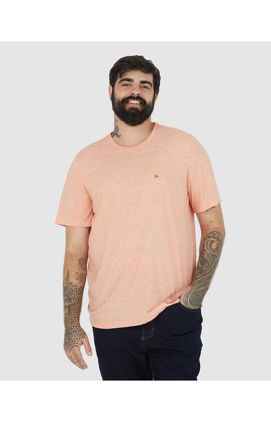 Camiseta Básica Masculina Plus Size Em Malha Mesclada Anti Odor